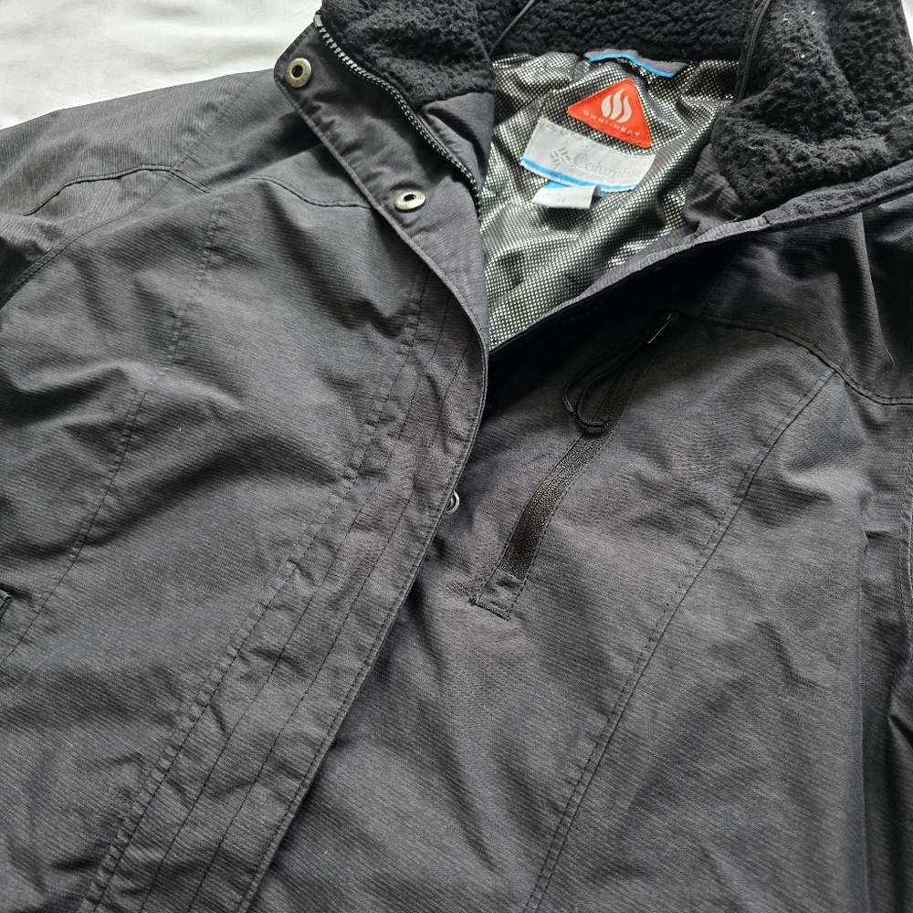 Columbia Omni Heat Black Hooded Insulated Winter Coat Women XS
